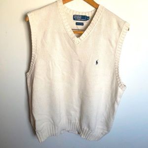 Polo by Ralph Lauren knit cream vest size XL